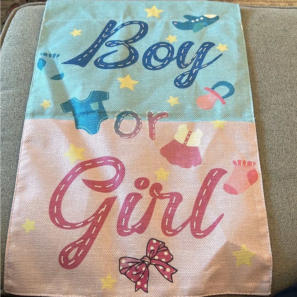 Boy or girl garden flag